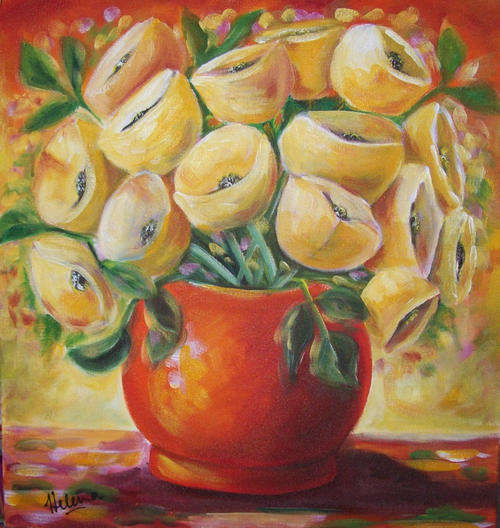 Poppies again - 470x500mm -  by HELENA KRUGER
