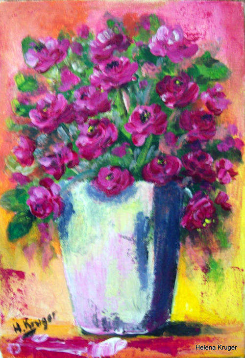 Klein pers rosies - 140x200x44mm - acrylic painting - buy DIRECTLY from Helena