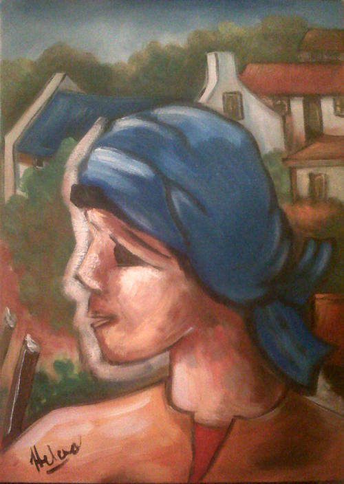 My hometown - 430x600mm - by SA Artist Helena Kruger