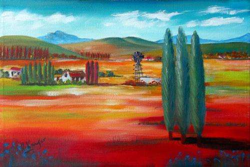 Trees - 300x500mm - original acrylic by SA Artist Helena Kruger