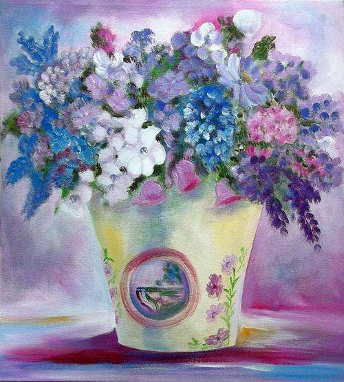 Veldblomme - 600x650mm - original acrylic by SA Artist Helena Kruger