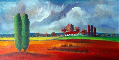 Farm scene - original painting - Crazy R1!!!!!!!!!!!!!! No Reserve!