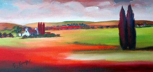 Two trees - original Helena Kruger - 260x600mm