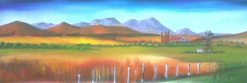 Yellow landscape - original Helena Kruger - 260x800mm