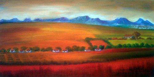 Hills near Cape Town - original Helena Kruger - 350x700mm