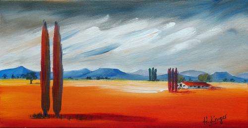 Blue mountains - original Helena Kruger - 260x500mm