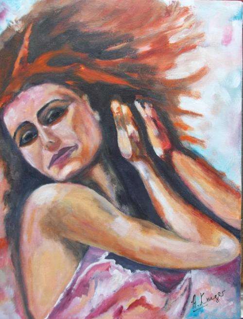 Lying in bed - original Helena Kruger - 500x600mm