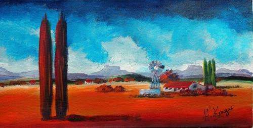 Small landscape - original Helena Kruger - 200x400mm