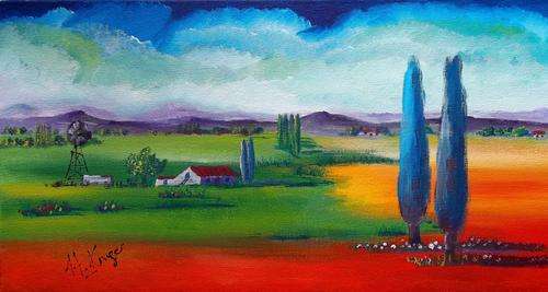 Two trees -  original Helena Kruger - 260x500mm
