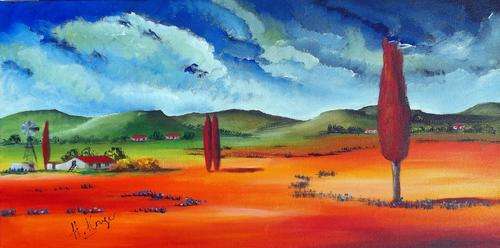 Blue sky - original Helena Kruger - 350x700x20mm