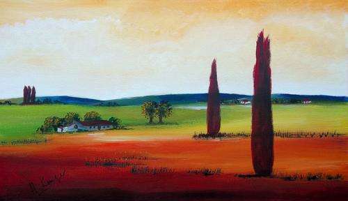 Yellow sky -  original Helena Kruger - 350x600x20mm