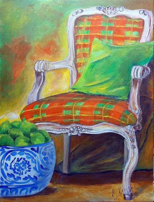 Lime cushion  -  original Helena Kruger - 450x600mm