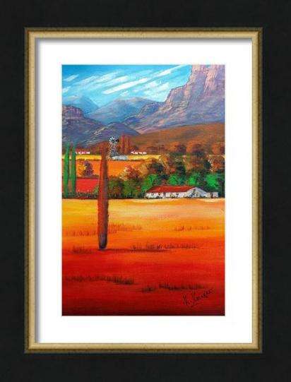 Original Acrylic by HELENA KRUGER - 380x580mm - Red fields