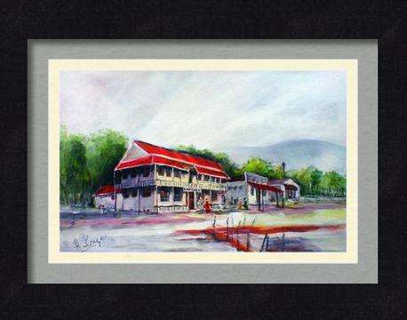 Original Acrylic by HELENA KRUGER - 380x580mm - Motel in the middle of nowhere!
