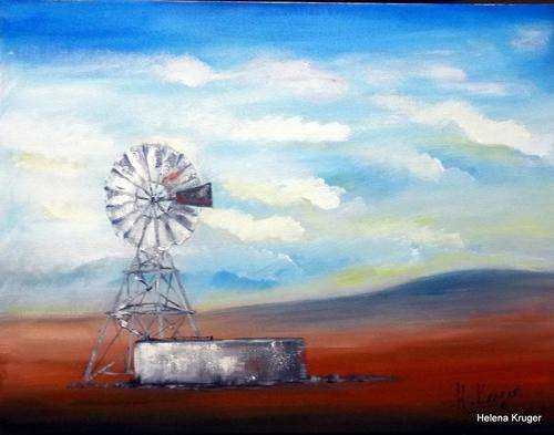 Original Acrylic by HELENA KRUGER - 500x660x20mm - can be hung as is