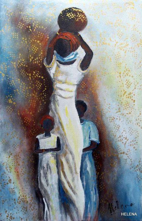 Stunning Original Acrylic - 370x580mm - Food for the children