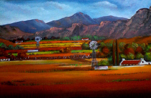 Original Acrylic by H KRUGER - LARGE painting - can be hung as is