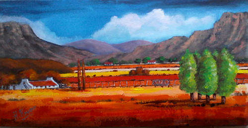 Original Acrylic by H KRUGER - 350x700x22mm - can be hung as is