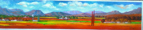 Original Acrylic by H Kruger - looong thin painting - 210 x 1200mm