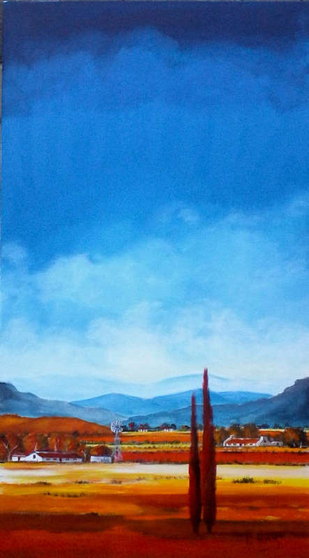 Original Acrylic by H KRUGER  - Extra large painting - 500x900x44mm -can  be hung as is