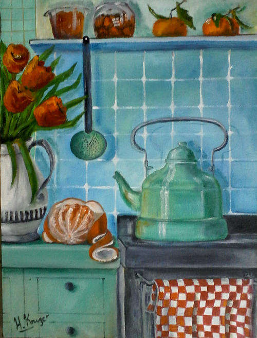 Original Acrylic by HELENA - 450x600x22mm - can be hung as is