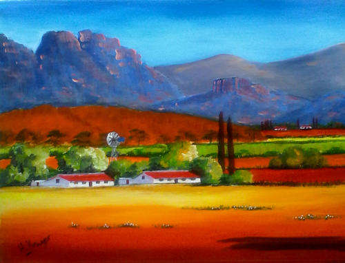 Farm(1) - Original Acrylic by HELENA - 360x460mm