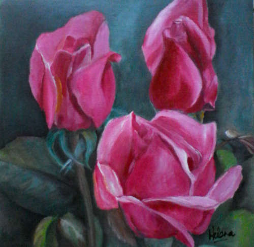 Pink roses - 300x300x22mm
