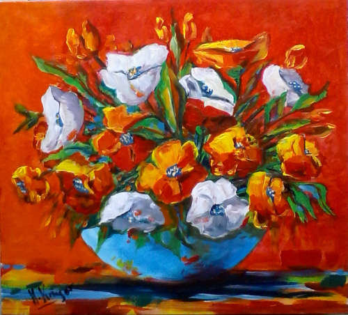 Pot of flowers - 380x420x22mm