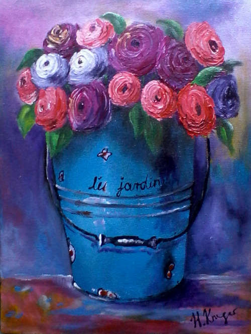 Bucket full of rosies - 300x400x22mm