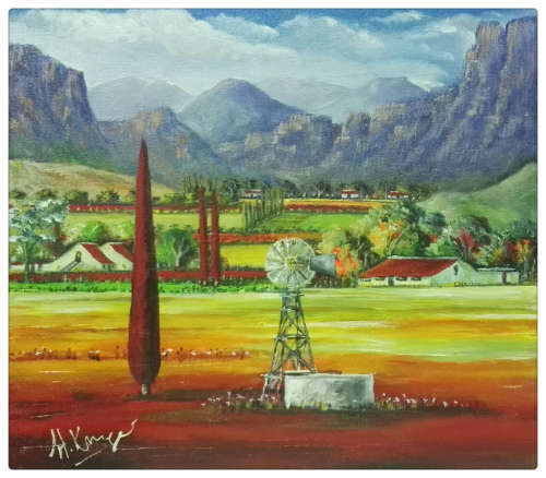 WOW! STUNNING  original by H Kruger(1957-)   - 450x500x22mm - can be hung as is!
