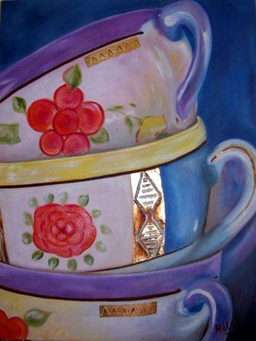 Kitchen Painting - oil on blocked stretched canvas 600x800x44mm -by Helene Kruger