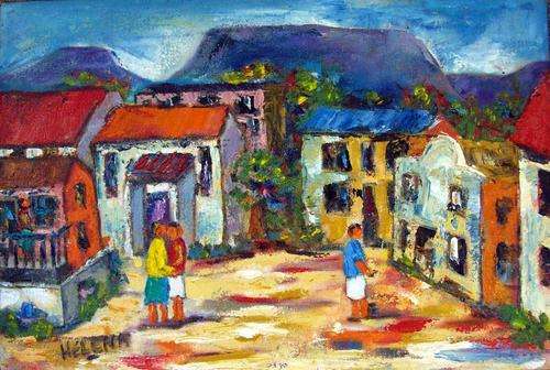 In the suburbs - 300x450x44mm - oil on canvas - by Helene Kruger