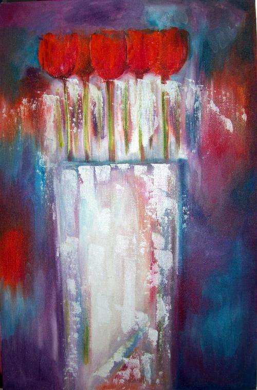 The white vase  -  400x600mm -  oil on canvas board - by Helena Kruger