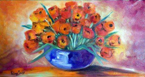 Original oil on canvas by Helena Kruger - 290x580mm