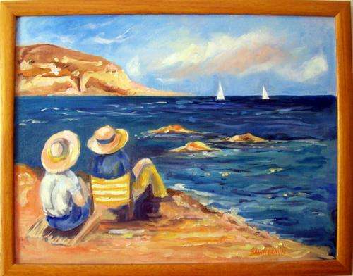 Seascape! FRAMED  original oil by DAWN BRAUN - 490x640mm