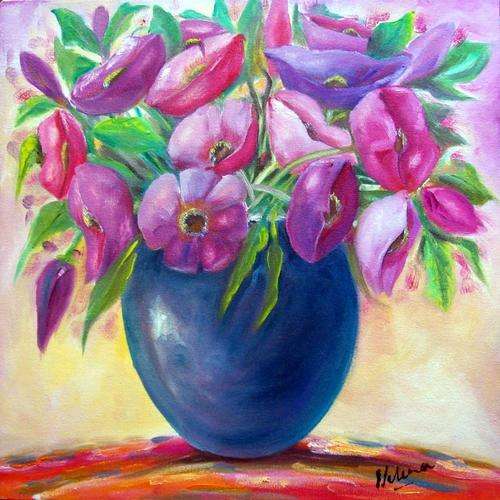 HELENA KRUGER Original oil on blocked canvas - 50x50x4cm