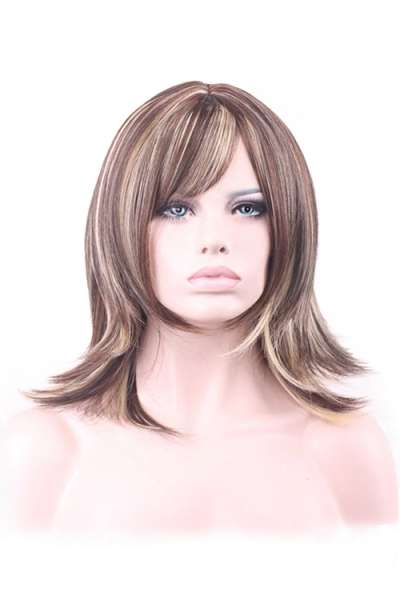 Brown Mixed Golden Synthetic Wig