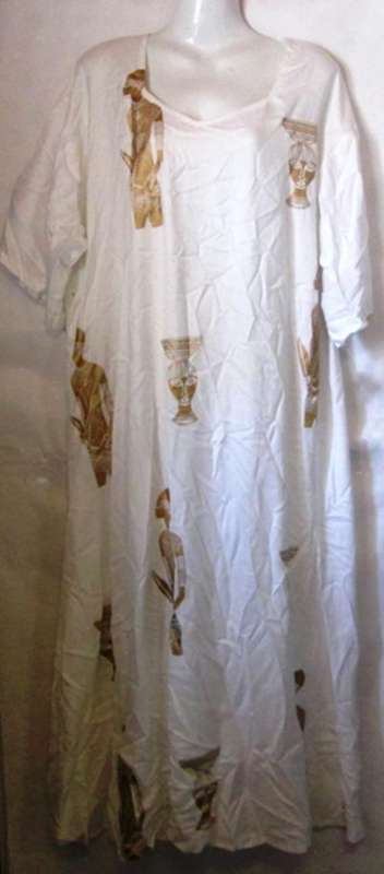 100% Cotton white with gold print kaftan  / FREE POSTAGE IN S.A.