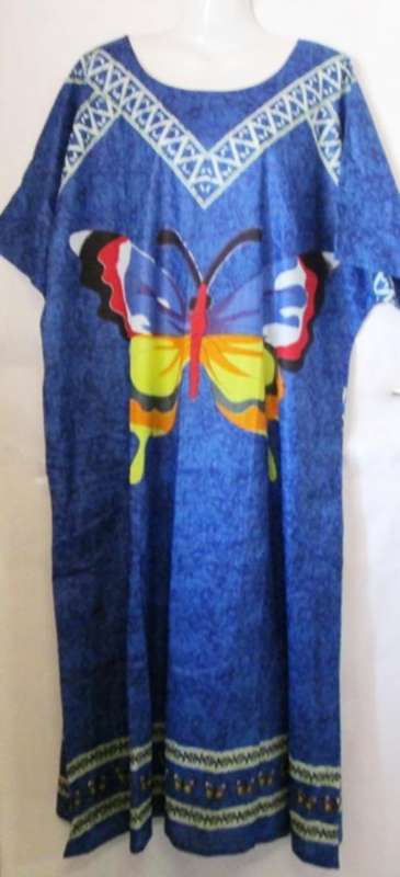 100% Cotton blue butterfly print kaftan / FREE POSTAGE IN S.A.