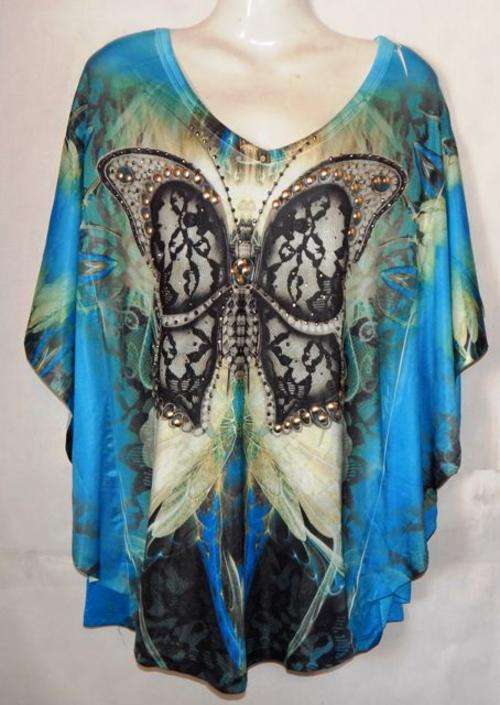 Ladies summer butterfly batwing top - size 1 size fits up to 42 - FREE POSTAGE IN S.A