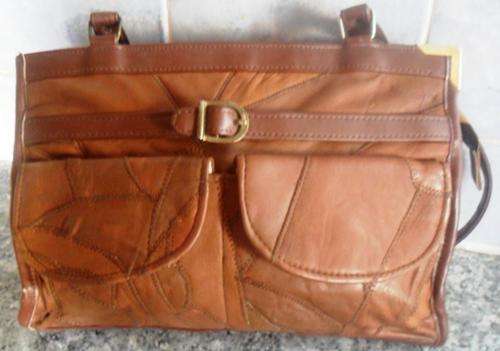 Vintage leather patch work bag