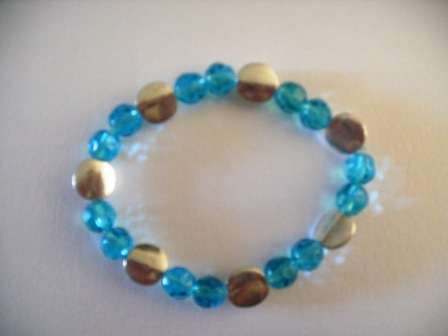 **st patricks special** AQUA BLUE STRETCHY BRACELET ** last one in stock!!