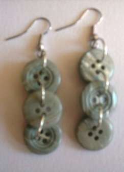 **CUTE AS A BUTTON** grey button earrings **