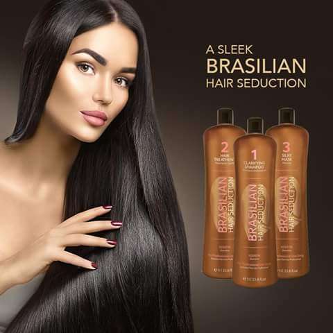 Brasilian hair seduction anti frizz keratin treatment 100ml kit decantered