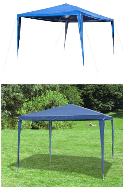 Blue 3X3 metre gazebo folding up