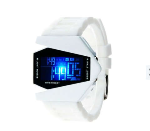 White  led sports wrist watch