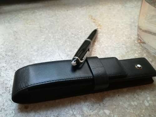 Mont Blanc Meisterstuck Black Ballpoint Pen with Mont Blanc Case