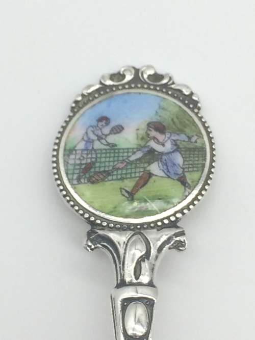 Solid Silver and Enamel Trophy Spoon (23g)