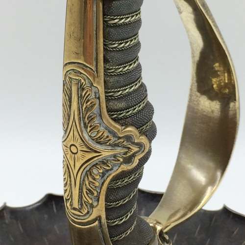 WWI - Trench Art 'Lion Head' Imperial German Artillery Officers Sword Hilt Candlestick