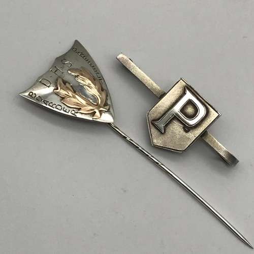 Solid Silver & Gold D.H.S Prefect Badges